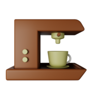 illustration de l'icône de rendu 3d de la machine à café png