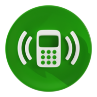 Telephone and sound icon 3d Rendering. png