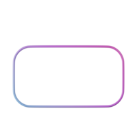 Rectangle shape, red blue gradient 3d rendering. png