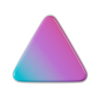 Triangle shape, red blue gradient 3d rendering. png