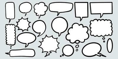 Doodle sketch style of speech bubbles hand drawn illustration. for concept design. vector