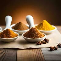 Various seasonings with various types of organic and natural ingredients, good for brands, restaurants, websites, blogs, companies, food businesses. The concept of generative Ai photo