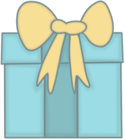 blauw geschenk doos met geel boog png