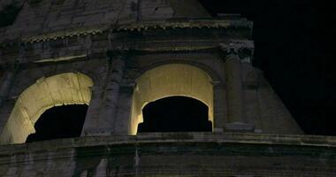 Night Coliseum Ancient Roman landmark video