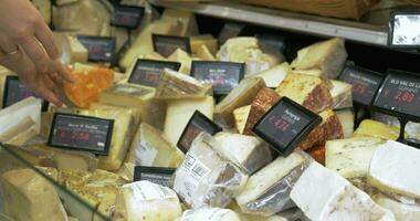 Great assortment of cheese in the shop video