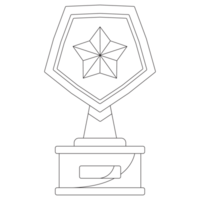 Pentagon Trophy Achievement Badge 2D Outline Illustrations png