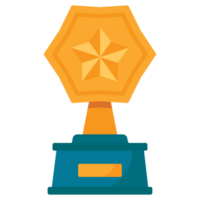 Hexagon Trophy Achievement Badge 2D Color Illustrations png