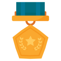 Pentagon Ribbon Badge Achievement Badge 2D Color Illustrations png