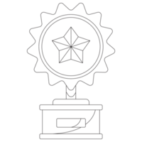 Sun Trophy Achievement Badge 2D Outline Illustrations png