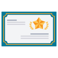 certificat réussite badge 2d Couleur des illustrations png