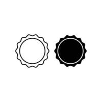 Circle seal Line and glyph icon. Set of blank stamps. Two style empty vintage stamp. Simple round label banner template. Classic round banners. Vector illustration. Design on white background. EPS 10