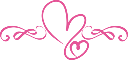 Heart decorative calligraphic elements for decoration. png