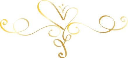 Heart decorative calligraphic elements for decoration. png