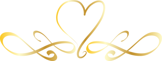 cuore decorativo calligrafico elementi per decorazione. png