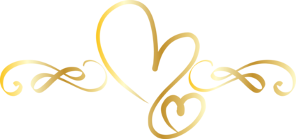 Heart decorative calligraphic elements for decoration. png