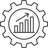 Growth business icon symbol vector image. Illustration of the progress outline infographic strategy  development design image