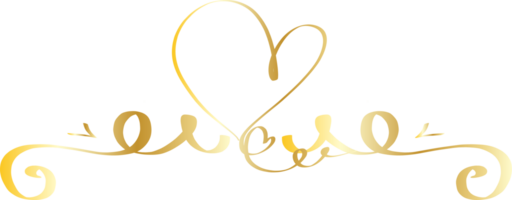 Heart decorative calligraphic elements for decoration. png