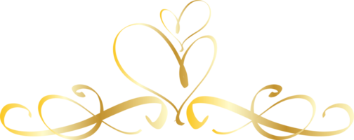 Heart decorative calligraphic elements for decoration. png