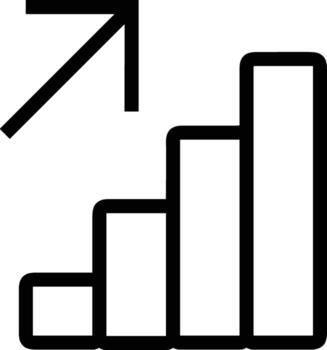 Growth business icon symbol vector image. Illustration of the progress outline infographic strategy  development design image