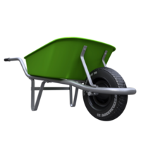 green wheelbarrow with a black wheel png