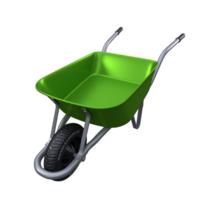 green wheelbarrow with a black wheel png