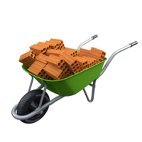 green wheelbarrow with a black wheel png