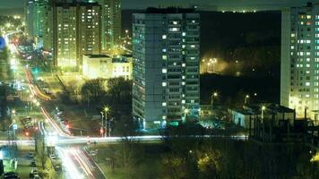 Timelapse of intense city life at night video