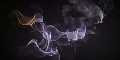 Abstract Smoke In Dark Background. AI generated photo