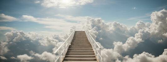 stairs in sky. AI generated photo