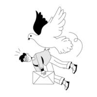 Trendy Homing Pigeon vector