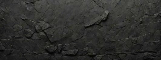 Black anthracite stone concrete texture background panorama banner long. AI generated photo