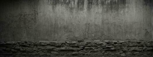 Old wall texture cement dark black gray background abstract grey color design are light with white gradient background.. AI generated photo