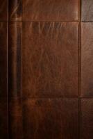 Brown leather texture background. AI generated photo