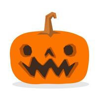 Halloween carved pumpkin vector illustration. Jack O Lantern fun character.