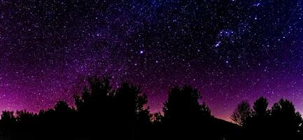 Noche astrofotografía de el estrellas foto