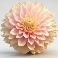 3D flowers made from ceramic with pastel colors and a touch of gold. AI Generative photo