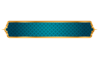 Luxury golden set arabic islamic banner title frame text box in transparent background png