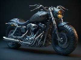 AI Generative, Conceptual design of A custom motorcycle isolated on various background photo