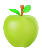 3d ilustración verde manzana png