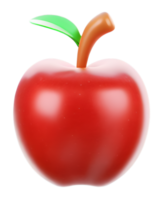 3d illustration röd äpple png