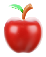 3d ilustración rojo manzana png