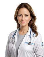 AI Generative, Smilling female doctor portait. Healthcare medical and medicine concept. photo