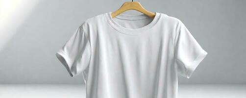 White T-Shirt, Mockup template for design print. AI generated photo