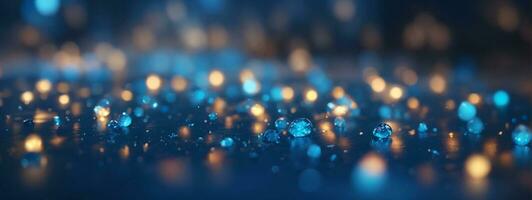 Bokeh Blue Background. AI generated photo