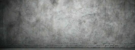 Old wall texture cement dark black gray background abstract grey color design are light with white gradient background.. AI generated photo