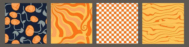 A groovy and psychedelic chessboard backdrop inspired by the 60s and 70s. Perfect for print templates, textiles. vector