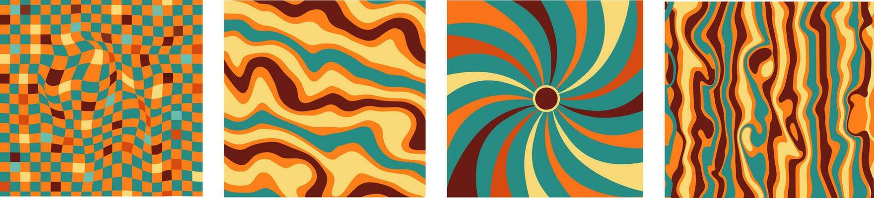 A groovy and psychedelic chessboard backdrop inspired by the 60s and 70s. Perfect for print templates, textiles.