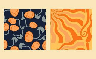 A groovy and psychedelic chessboard backdrop inspired by the 60s and 70s. Perfect for print templates, textiles. vector