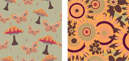 A groovy and psychedelic chessboard backdrop inspired by the 60s and 70s. Perfect for print templates, textiles. vector