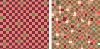 A groovy and psychedelic chessboard backdrop inspired by the 60s and 70s. Perfect for print templates, textiles. vector